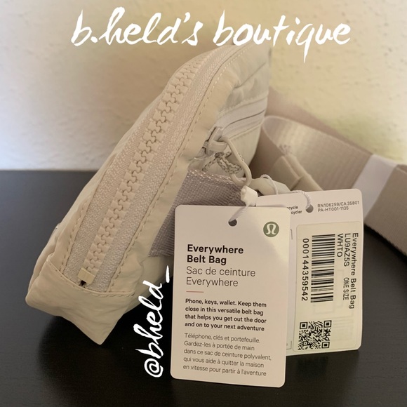 lululemon Everywhere Belt Bag *Extended Strap in White Opal OS Brand New NWT - Picture 2 of 15